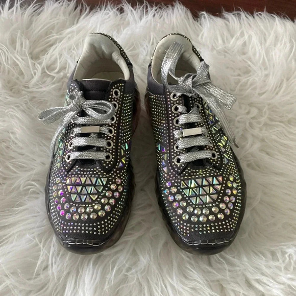 La Sheelah EUC women's Silver sparkling tennis shoes size 6 - Picture 3 of 8